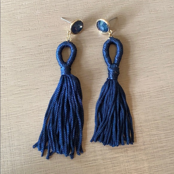 Jewelry - Navy fabric statement earrings